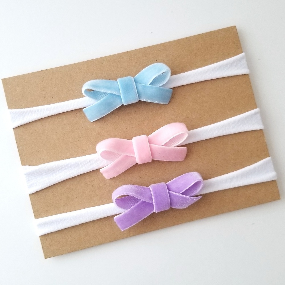 Set of 3 Mini Velvet Bows